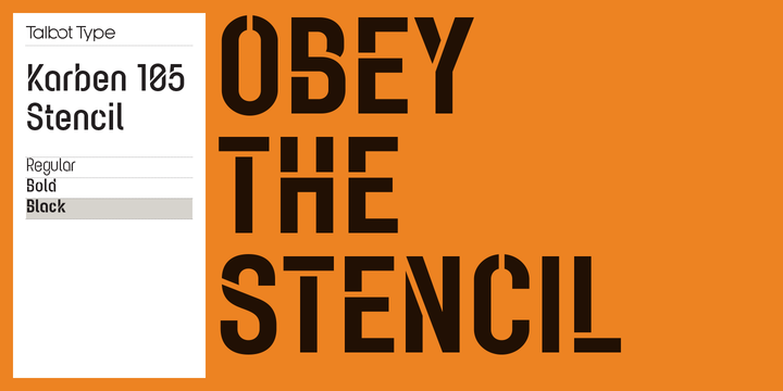 Шрифт Karben 105 Stencil